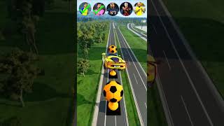 🚘CR7 vs Messi vs Mbappe vs Neymar vs Haaland JUMPING COMPETITION 3 ⚽️beamngdrive simulatorshorts [upl. by Uamak439]