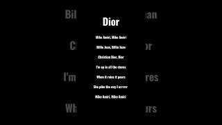 Pop Smoke Dior Lyrics [upl. by Comstock]