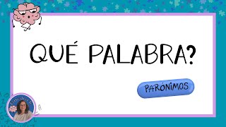 Actividad  Qué palabra va PARÓNIMOS [upl. by Ahselak]