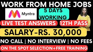 Myntra HiringLive testWork From Home Jobs12th PassNo InterviewOnline jobs2024 [upl. by Aslam]