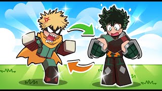 Deku and Bakugo BODY SWAP in Roblox [upl. by Thanh]