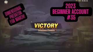 Summoners War F2P Beginner Account 35 Dimensional Predator For March 2023 [upl. by Abbotsen212]