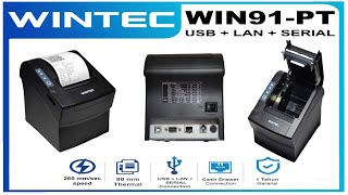 WINTEC WIN91PT  PORT USB  LAN  SERIAL Review install driver test print [upl. by Alida43]