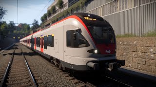 Viaggio in Svizzera da Lucerna a Sursee su un RABe 523 Train Sim World 4 no commentary [upl. by Kit]