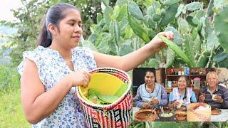 🥣🌮 Nopales fritos frijoles de olla tortillas recien hechas y un guacamole un manjar en el rancho [upl. by Mindy]