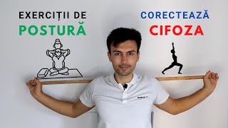 6 EXERCIȚII pentru POSTURĂ și DURERI DE SPATE KINETOTERAPIA pentru CIFOZĂ [upl. by Ynahirb]