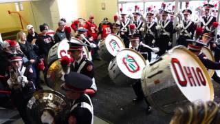 Ohio State Marching Band Percussion Show Marching Into Skull Bass Drums 10 17 2015 OSU vs PSU [upl. by Nuyh]