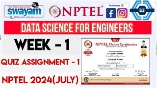 Data Science For Engineers  Week 1 Answers 2024 July  NPTEL 2024 [upl. by Oikim]