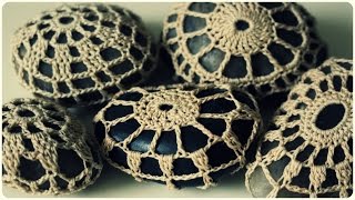 Steine umhäkeln  DIY  Crochet Stones eng sub [upl. by Camarata]