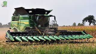 New John Deere X9 1100  Geringhoff 16 row  Trebbiatura mais 2021  Corn Harvesting in Italy [upl. by Aitetel]