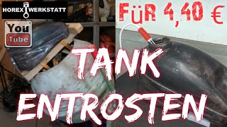 Motorradtank innen entrosten  Rost für 440€ entfernen  Entrosten mit Zitronensäure amp Betonmischer [upl. by Ahserb524]