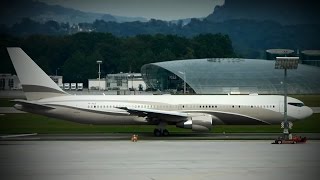 Roman Abramovic Enterprises Boeing 76733AER P4MES  Abflug am Salzburg Airport Full HD [upl. by Lorac]