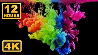 Abstract Liquid 12 Hours 4K Satisfaying Video Relaxing Music  Screensaver for Meditation Fluids [upl. by Ainitsirk]