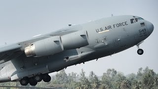 Massive Boeing C17 Take Off and Landing [upl. by Huey]