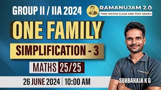 TNPSC Group22A  Free Maths Class amp Test  Simplification3  Subbaraja  Veranda Race [upl. by Ymas]