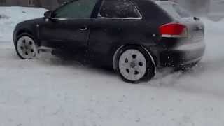 Audi A3 Quattro VR6 32 Powersliding on Snow [upl. by Yand]