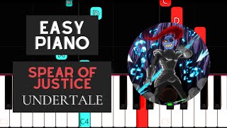 Spear Of Justice EASY Piano Tutorial  Undertale [upl. by Hephzipa827]