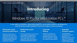 Nueva versión de Windows 10 Pro llamada WorkStation PCs para usuarios avanzados [upl. by Sesiom]