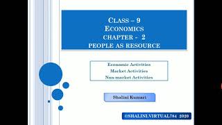 Market Activities and Non Market Activities NCERT Economics Class 9 Chapter 2 People As Resource [upl. by Haag]