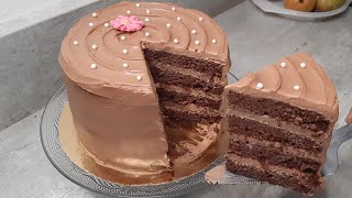 Layer cake au chocolat facile et minimaliste  ganache montée inratable chocolat anniversaire [upl. by Temirf]