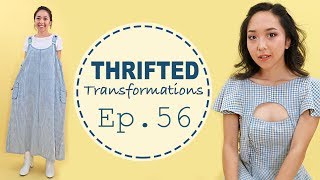 Howto Sew Gingham Overall Dress  Thrifted Transformations Ep 56 [upl. by Enelcaj]