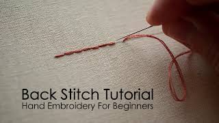 Hand Embroidery For Beginners  Back Stitch Tutorial [upl. by Eednac]