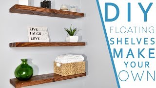 Easy DIY FLOATING SHELVES No bracket  DIY CREATORS [upl. by Marquet]