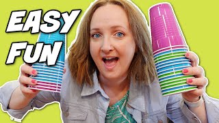 10 EASY INDOOR Games With CUPS  GAMES For ALL AGES [upl. by Hayalat]