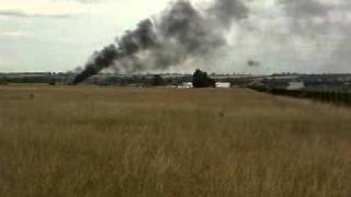 cardington sheds hangarsbatman the dark knight rises continues filming fire on the airfield [upl. by Yelkao]