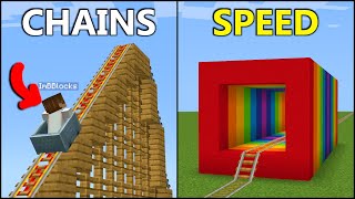 Minecraft 15 Roller Coaster Build Hacks [upl. by Ernest494]