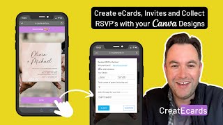 How to Create INVITATIONS AND COLLECT RSVP’s for FREE  Canva  CreatEcards Tutorial [upl. by Marrin]