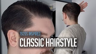 Classic Mens Side Part Hairstyle Using Pomade  Tutorial [upl. by Kano]