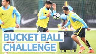 BUCKETBALL CHALLENGE  Man City Training [upl. by Junko623]