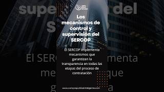 Mecanismos de control y supervisión de sercop compraspúblicas contratación pública informacion [upl. by Keelin]