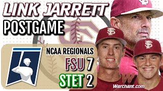 FSU Baseball Coach Link Jarrett on 72 win over Stetson in Regionals  FSU Baseball  Warchant FSU [upl. by Aleusnoc]