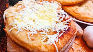 Lángos The BEST Fried Flat Bread RECIPE With Cheese And Garlic Sauce On Top [upl. by Eibob304]