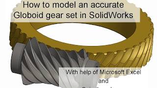 Model Globoid aka ConeDrive gear set in SolidWorks [upl. by Kata156]