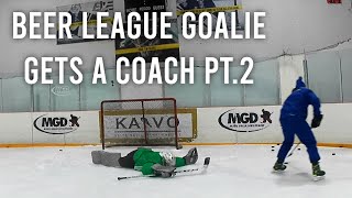 COACHING  Over 40 Goalie  Beer league goalie gets a coach pt2 [upl. by Annuhsal]