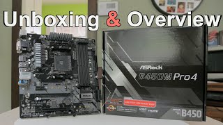 The AsRock B450M Pro4 mATX Motherboard Unboxing and First Impressions [upl. by Elvia335]