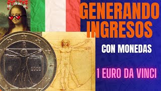 moneda de 1 euro Italia del hombre Numismática Italia moneda de Leonardo da Vinci [upl. by Trenton]