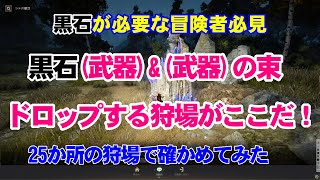 【黒い砂漠】ブラックストーン武器amp武器の束ドロップ狩場はここだのご案内お忙しい方はブラックストーン武器獲得一覧表をご覧下さい [upl. by Suzanna]