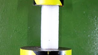 Crushing Polyethylene Foam with Hydraulic Press  Satisfying Sounds [upl. by Neetsirhc]