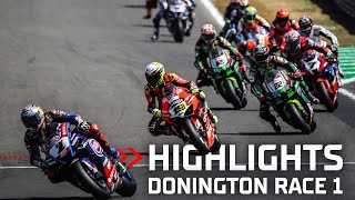 WorldSBK Race 1 Highlights  2022 UK Round [upl. by Odelet937]