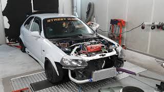 Dolf Dyno Tuned Honda Civic EK3 D15Z6 Turbo Dyno Run 2 [upl. by Brindell]