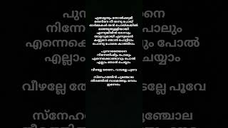 snehathin pooncho song lyricsmalayalam music lyrics shorts song malayalam Irfanachemban [upl. by Sitruc200]