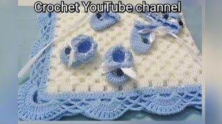 بطانية بيبي كروشيه EASY Crochet Baby Blanket For Absolute Beginners  قناة كروشيهيوتيوب 1million [upl. by Zurkow]