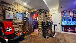 Man Cave Basement Bar and Home Theater Tour [upl. by Tallulah]