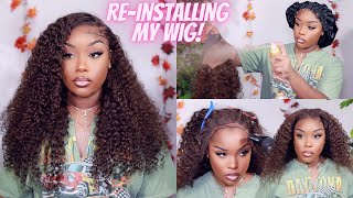 GIRL YES 😭🙌 THIS 134 BROWN CURLY WIG IS GIVING🔥 REINSTALL MY WIG WITH ME x WEST KISS HAIR [upl. by Nesmat945]