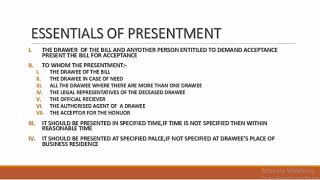 PRESENTMENT OF NEGOTIABLE INSTRUMENT PART 1 [upl. by Tifanie]