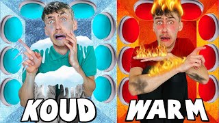 100 Koude Knoppen vs 100 Warme Knoppen Challenge [upl. by Sairahcaz]